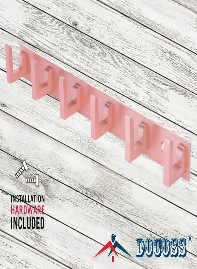 دوكوس خطافات تعليق ملابس الحمام المعدنية الحصرية من دوكوس، طويلة جدًا، بستة دبابيس (ذهبي وردي، 40 سم) - طقم من قطعتين - Image 4